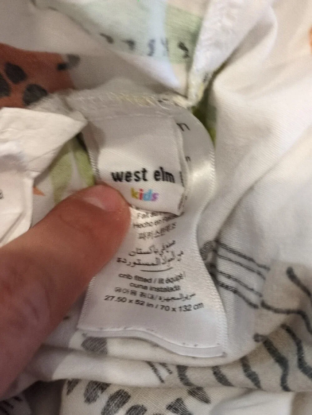 Crib Sheets And Dust Ruffle - West Elm And Cloud Factory